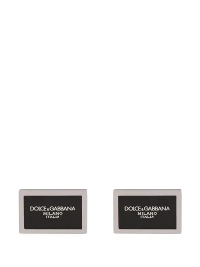 Dolce & Gabbana Logo-plaque Cufflinks In Silver