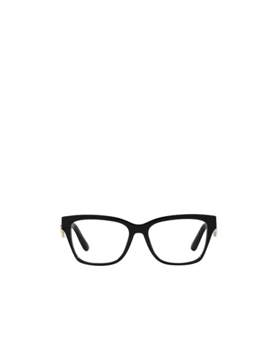 Dolce & Gabbana Logo-plaque D-frame Glasses In Black