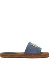 Dolce & Gabbana Logo-plaque Denim Espadrilles In Blue
