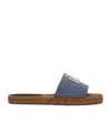 Dolce & Gabbana Patchwork Denim Dg Logo Flat Slides In Multicolor