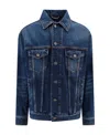 Dolce & Gabbana Washed Stretch Cotton Denim Jacket In Black