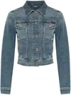 Dolce & Gabbana Logo-plaque Denim Jacket In Blue