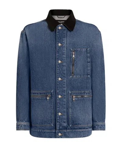 DOLCE & GABBANA DOLCE  GABBANA LOGO PLAQUE DENIM JACKET