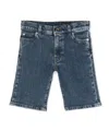 Dolce & Gabbana Logo-plaque Denim Shorts In Blue