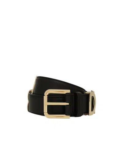 Dolce & Gabbana Logo-plaque Detail Belt In Black