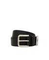Dolce & Gabbana Calfskin Belt With Lettering In Black