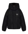 Dolce & Gabbana Hooded Logo-plaque Puffer Jacket In Black