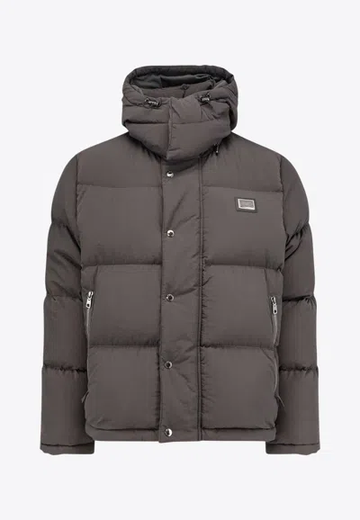 DOLCE & GABBANA LOGO PLAQUE DOWN JACKET