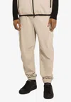 Dolce & Gabbana Logo Plaque Drawstring Cargo Pants In Beige