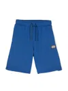 Dolce & Gabbana Logo-plaque Drawstring Jersey Shorts In Blue