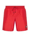 Dolce & Gabbana Logo-plaque Drawstring Swim Shorts In Red