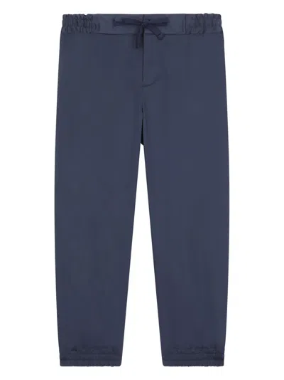 Dolce & Gabbana Kids' Logo-plaque Drawstring-waist Trousers In Blue
