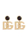 Dolce & Gabbana Logo Gemstone Accent Clip Earrings In Gold