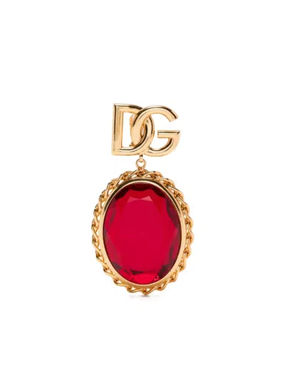 Dolce & Gabbana Logo-plaque Earrings In Gold