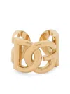 Dolce & Gabbana Logo-plaque Engraved Ring In Gold