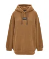 Dolce & Gabbana Logo-plaque Fleece-knit Jumper In Brown