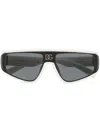 Dolce & Gabbana Logo-plaque Geometric-frame Sunglasses In White