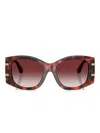 Dolce & Gabbana Logo-plaque Geometric Sunglasses In Brown