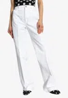 Dolce & Gabbana Logo Plaque High-rise Flared Jeans In White