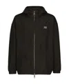 Dolce & Gabbana Nylon Jacket With Hood And Branded Tag In Black