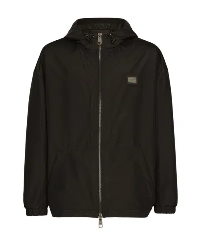 DOLCE & GABBANA DOLCE  GABBANA ZIPPED HOODED JACKET