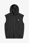 Dolce & Gabbana Logo Plaque Hooded Vest In Black