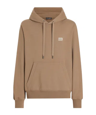 DOLCE & GABBANA DOLCE  GABBANA LOGO PLAQUE DRAWSTRING HOODIE