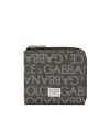 Dolce & Gabbana Logo-plaque Jacquard Wallet In Black
