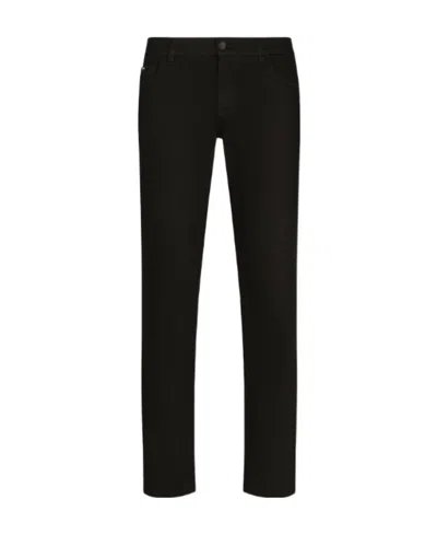 Dolce & Gabbana Logo Plaque Jeans In Black