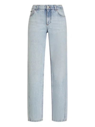 Dolce & Gabbana Logo-plaque Jeans In Blue