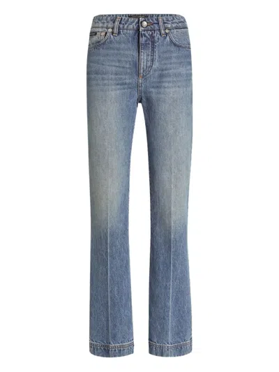 Dolce & Gabbana Logo-plaque Jeans In Blue
