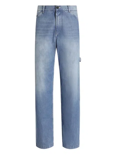 Dolce & Gabbana Logo-plaque Jeans In Blue