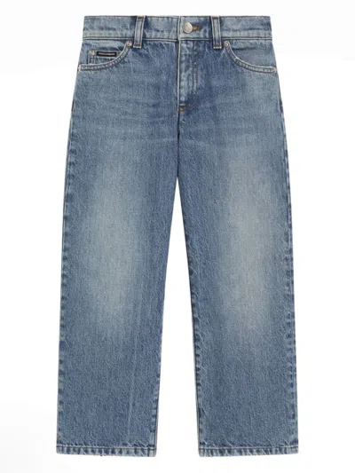 Dolce & Gabbana Kids' Logo-plaque Jeans In Blue