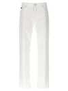 Dolce & Gabbana Denim Trousers With Logo Detail And Pockets In White