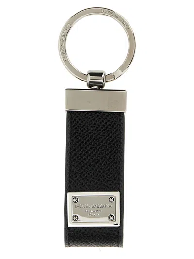 Dolce & Gabbana Logo Plaque Keyring Black