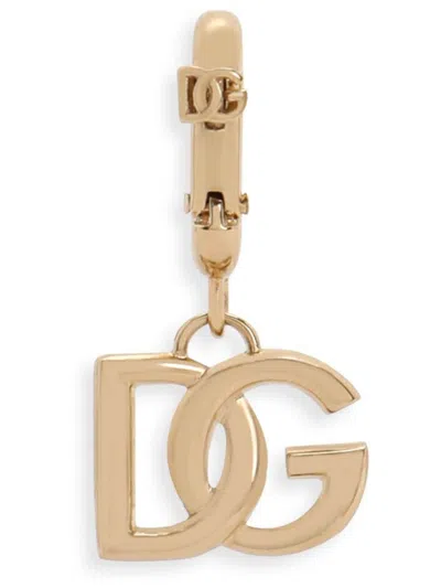 Dolce & Gabbana Logo-plaque Keyring In Gold