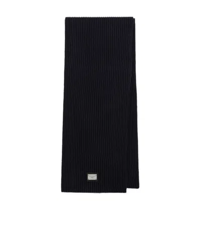 DOLCE & GABBANA DOLCE  GABBANA DG ESSENTIALS RIBBED KNIT SCARF