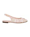 Dolce & Gabbana Logo-plaque Lace-detail Sandals In Pink