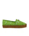 Dolce & Gabbana Logo-plaque Lace Espadrilles In Green