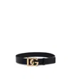 Dolce & Gabbana Black Belt With Buckle Closure And Interwoven Design In Leather Man In Black