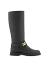 Dolce & Gabbana Dg Leather Knee-high Boots In Black