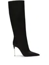 Dolce & Gabbana Logo-plaque Leather Boots In Schwarz