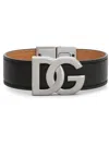 Dolce & Gabbana Streamlined Silver Hardware Bracelet In Black