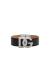 Dolce & Gabbana Streamlined Silver Hardware Bracelet In Black