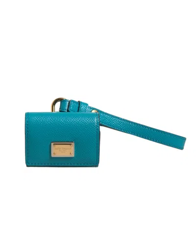 Dolce & Gabbana Logo Plaque Leather Card Case In Green