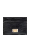 Dolce & Gabbana Logo-plaque Leather Cardholder In Black