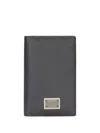 Dolce & Gabbana Logo-plaque Leather Cardholder In Grey