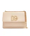 Dolce & Gabbana Logo-plaque Leather Crossbody Bag In Nude