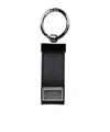 Dolce & Gabbana Calfskin Key Chain With Logo Tag In Black