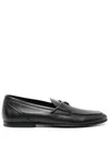 Dolce & Gabbana Logo-plaque Leather Loafers In Black